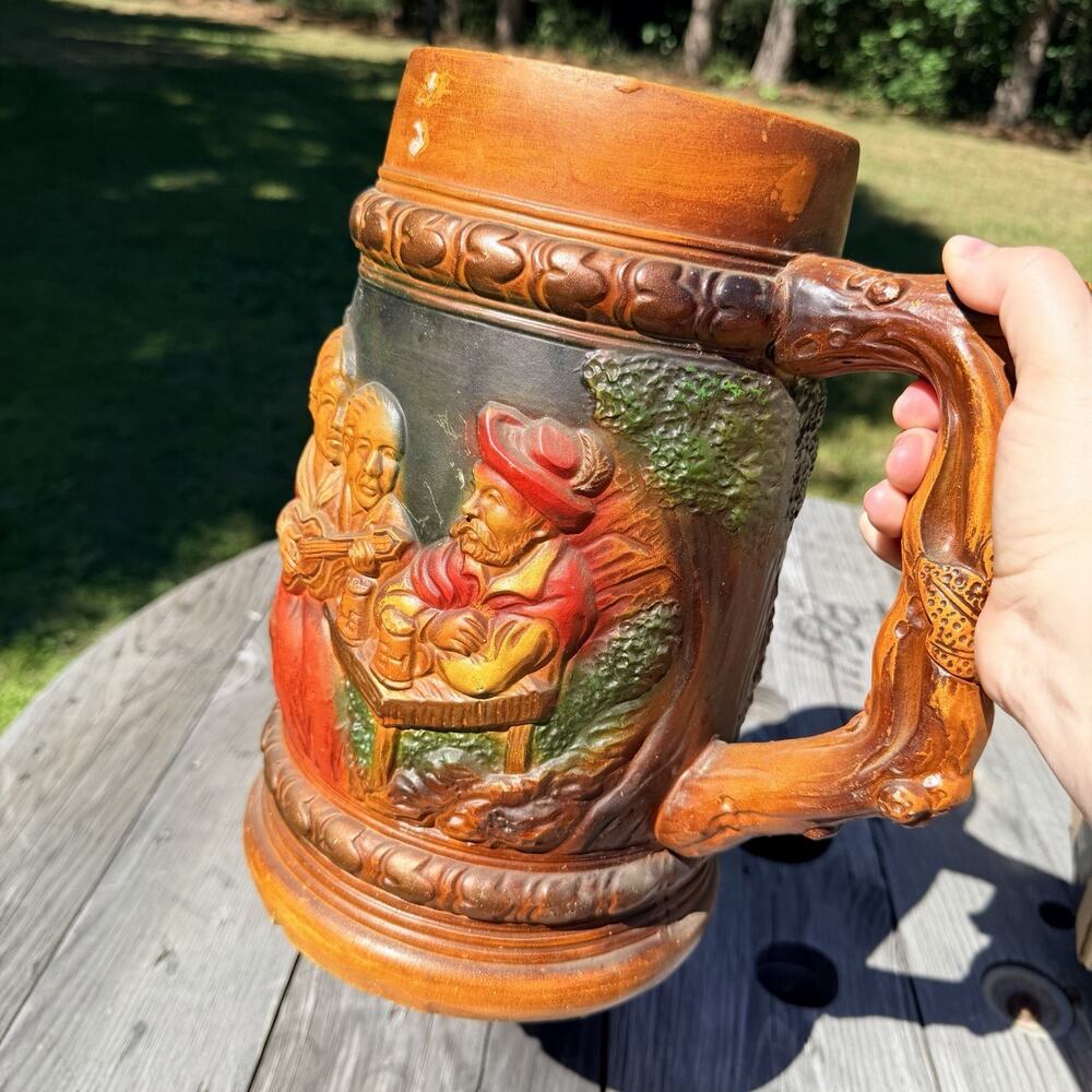 Vintage Extra Large Beer Stein Bar Mug Tankard 12.5 Inches Ceramic Japan